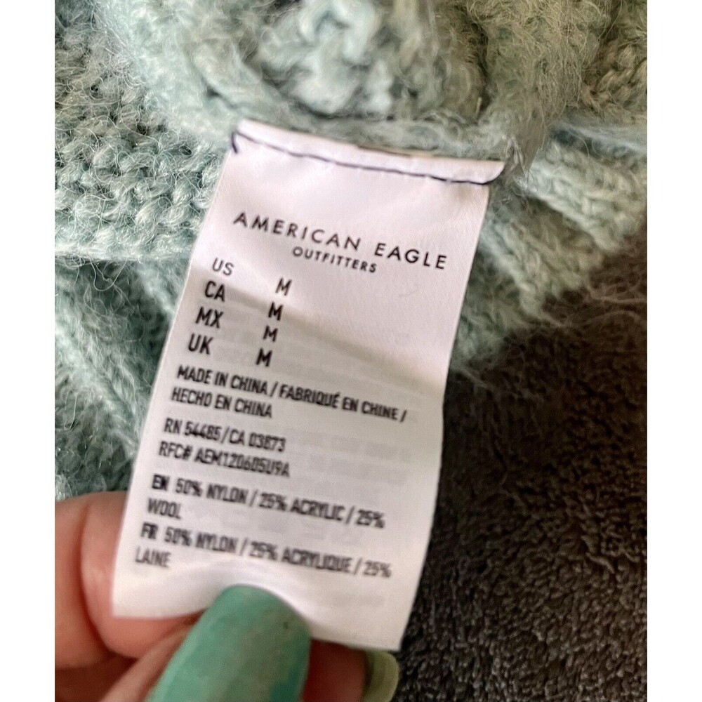 American Eagle Sweater Blue Womens Pullover Jegging Hoodie Size M NWOT - Picture 6 of 6